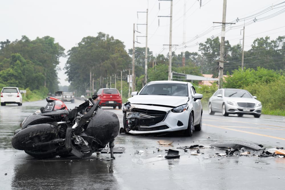 Accident caused by bad weather