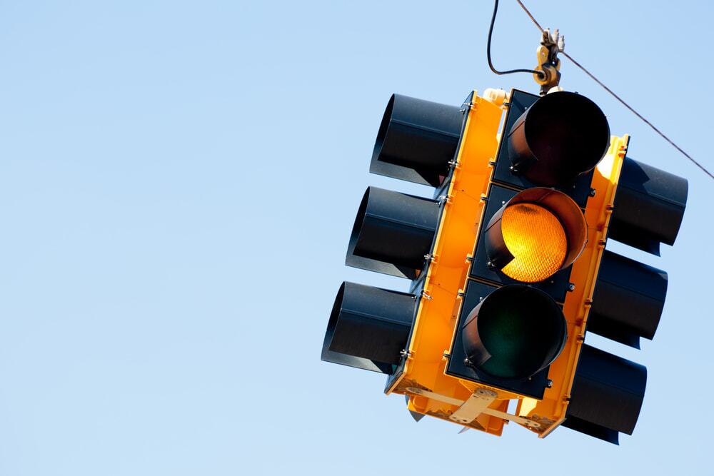 Yellow traffic light