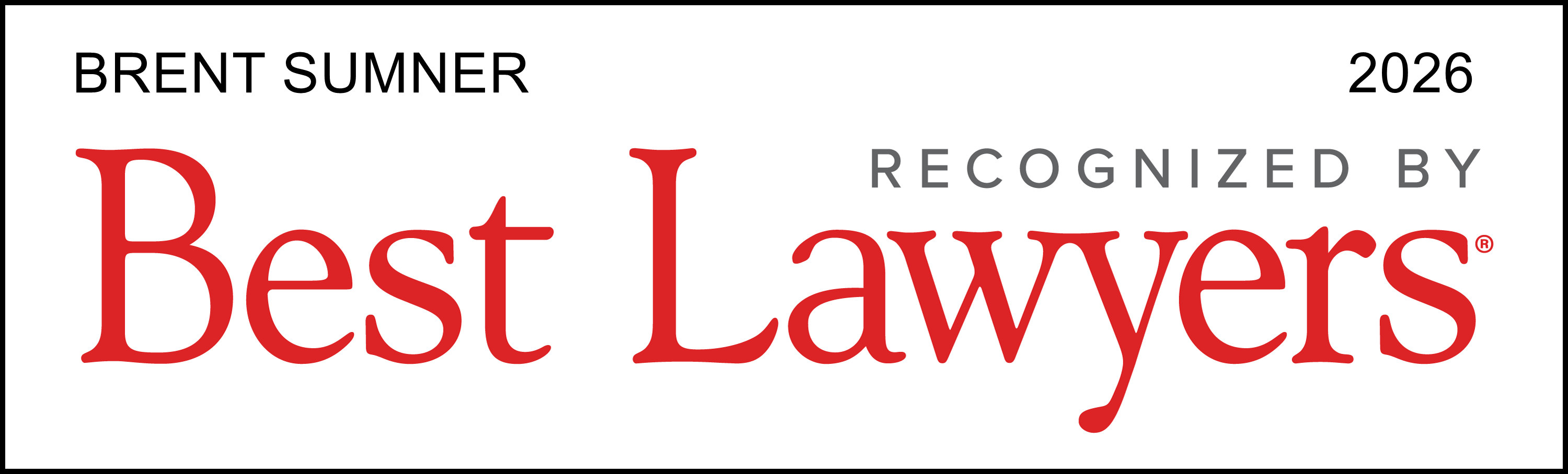 2026 Best Lawyers Award - Brent Sumner