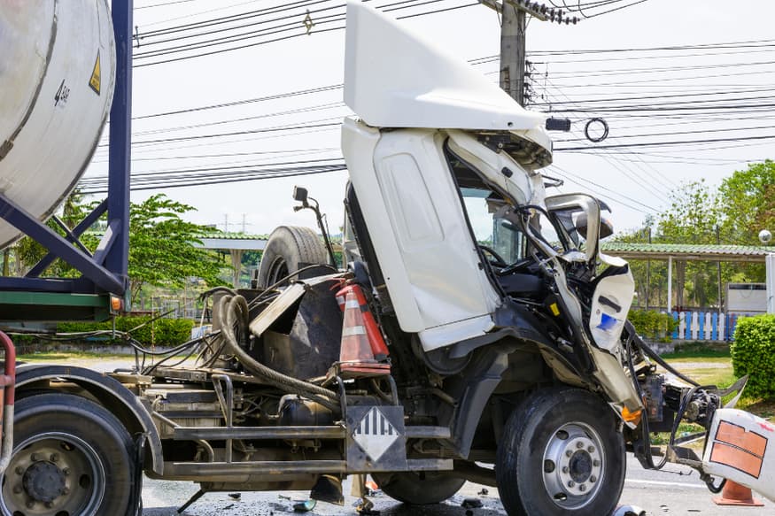 Truck Wreck on Road